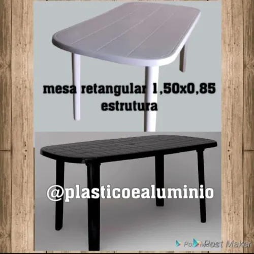 Mesa de plástico desmontável
