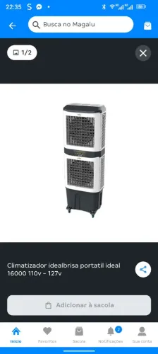 Climatizador idealbrisa 16.000 de vazão novo lacrado