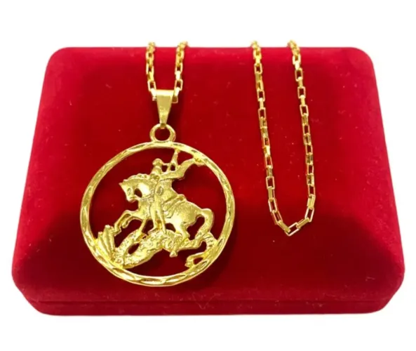 Colar São Jorge Folheado a Ouro