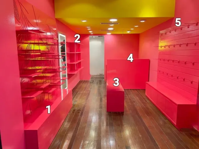 Conjunto de prateleiras e nichos em MDF Rosa