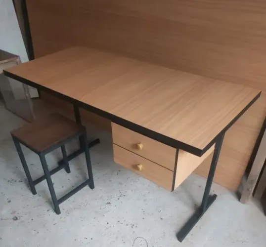 mesa com banco em metalon e mdf - frete gratis