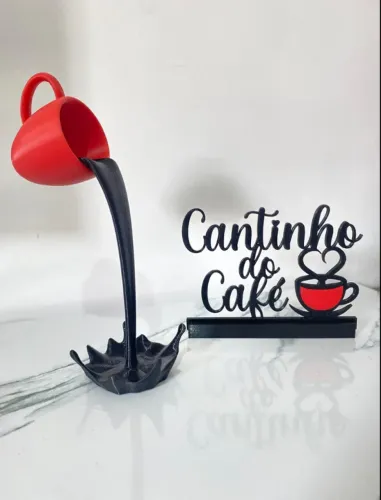 Cantinho Do Café Letreiro + Xícara Flutuante Decoração Café