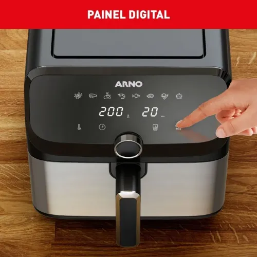 Fritadeira Airfryer Arno Mega 7,5 Litros Digital Inox AFD7