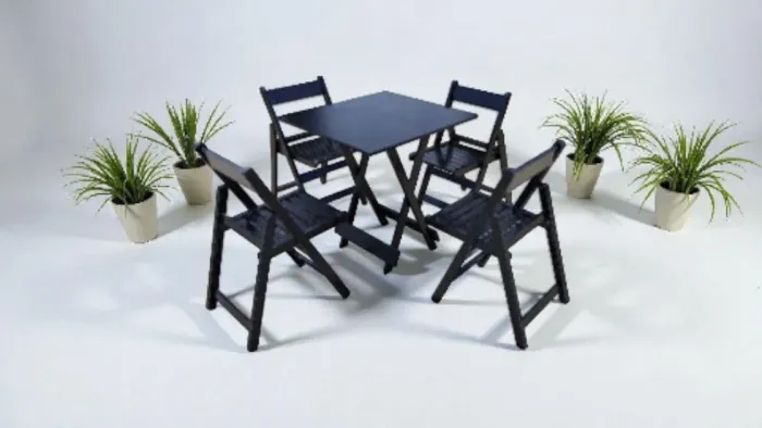 Conjunto de mesa Americano Dobrável com 4 cadeiras 