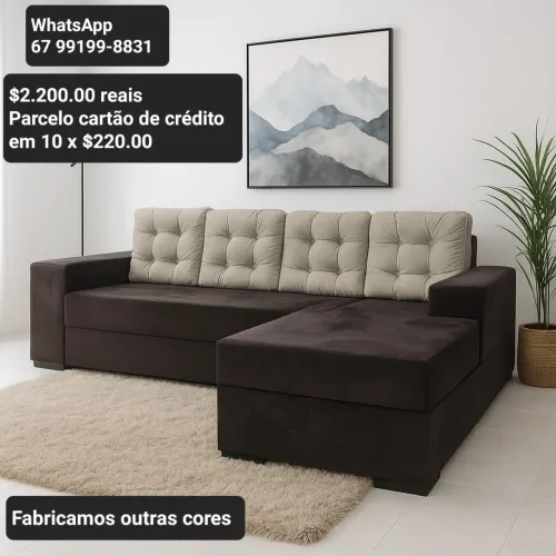 Sofá grande chaise novo fábricamos outras cores promoção 