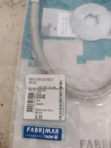 Engate Flexível 40cm Inox 1/2 - Novo
