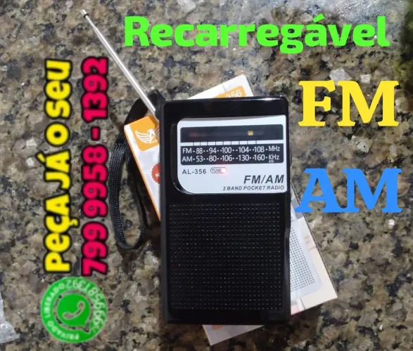 Rádio recarregável FM/AM