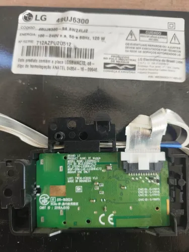 Módulo Wi-fi e botão Power LG 49UJ6300 LGSBWAC72