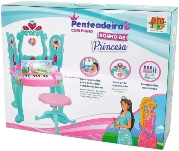 Penteadeira com Piano Sonho de Princesa - Brinquedo Infantil
