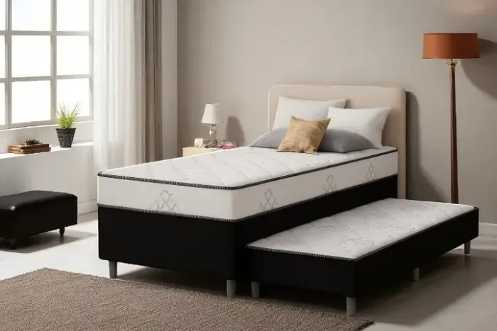 Cama Box Solteiro com Auxiliar 