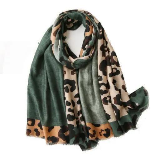 Echarpe Lenço Feminino Elegante Fino Leve Cachecol Xale Leopardo