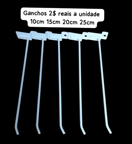 Ganchos para loja - 10cm, 15cm, 20cm e 25cm