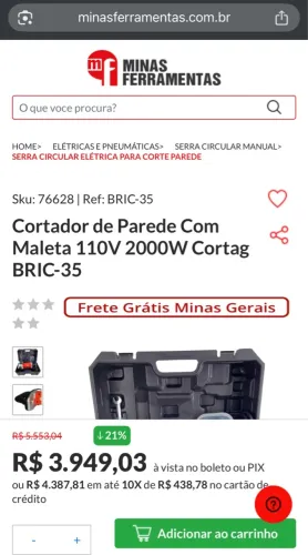 Cortadora de parede Bric 35 Cortag