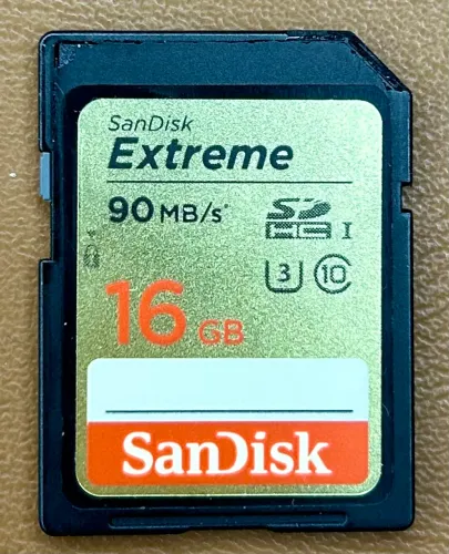 Cartão ORIGINAL SD SanDisk Extreme 16GB (90 MB/s) - Classe U3