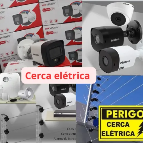 Camera de segurança, cerca elétrica, concertina