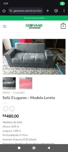 Sofá 3 Lugares - Modelo Loreto