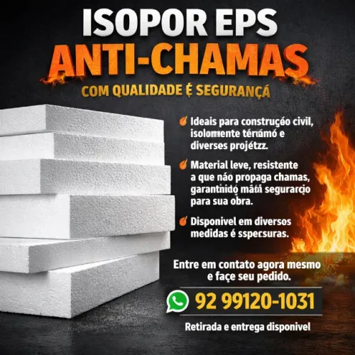 ISOPOR EPS ANTI-CHAMAS PARA FORRO E PAREDES 