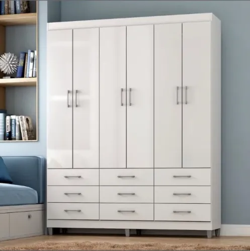 Guarda Roupa Atlântica Plus 6 Portas 1,50 m Branco