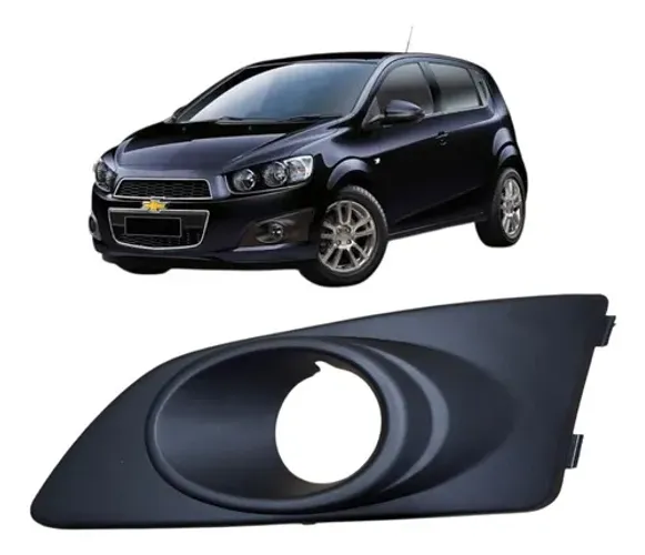 Moldura Grade Milha Esquerdo Sonic 2011 2012 2013 2014 2015 Preto