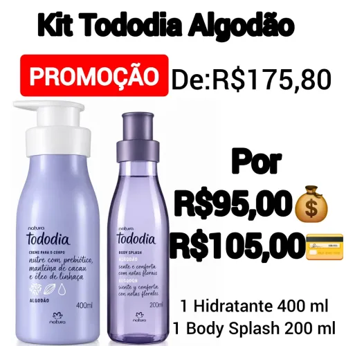 Kit Body Splash+Hidratante Algodão -Natura
