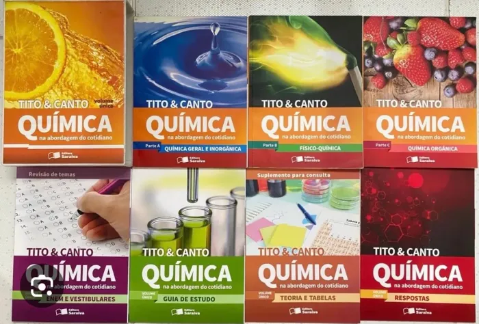 Box completa de livros de química Tito e Canto: Química na abordagem do dia a dia 