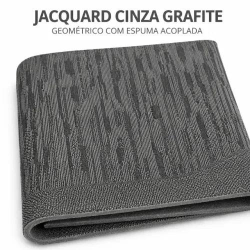 Tecido Automotivo Jacquard Cinza Grafite Geométrico com Espuma por Metro