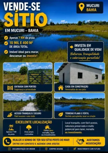 Vende esse sitio Mucuri -ba 