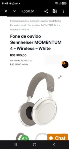 HeadFone Bluetooth Sennheiser Momentum 4 perfeito caixa completo