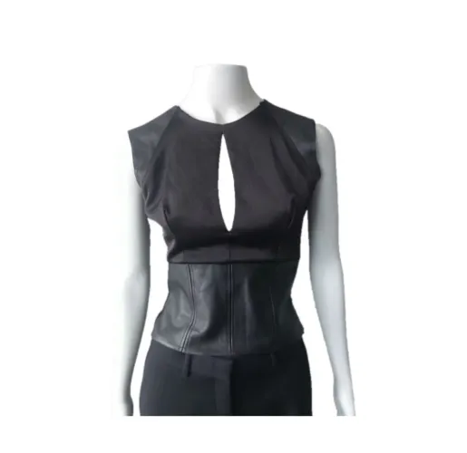 MAISON REVOLTA blusa 100% couro