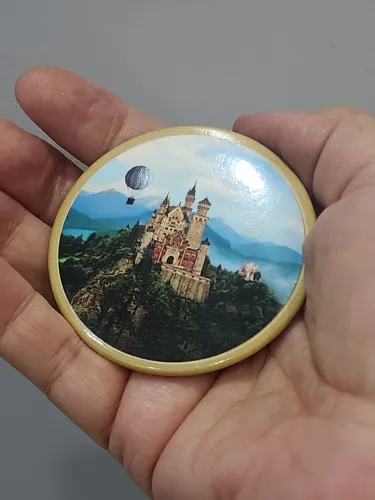 Espelho de bolsa alemão vintage 6 cm