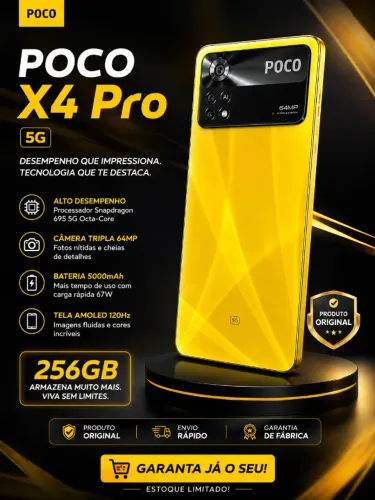 Poco X4 Pro 5G 256GB - Amarelo - Seminovo