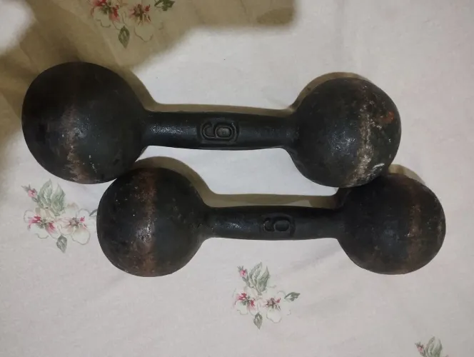 PAR DE HALTERES 9KG CADA - 18KG TOTAL | FERRO FUNDIDO