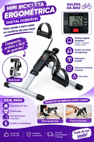 Mini Bicicleta Ergométrica Digital Dobrável - Galera da Bike Tenha mais praticidade