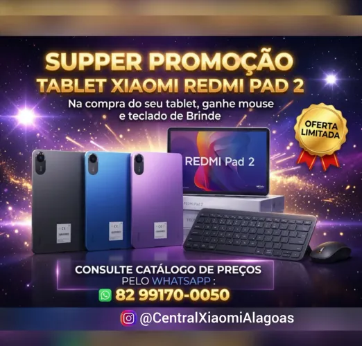 TABLETS XIAOMI REDMI PAD 2 + MOUSE E TECLADO BLUETOOTH DE BRINDE 
