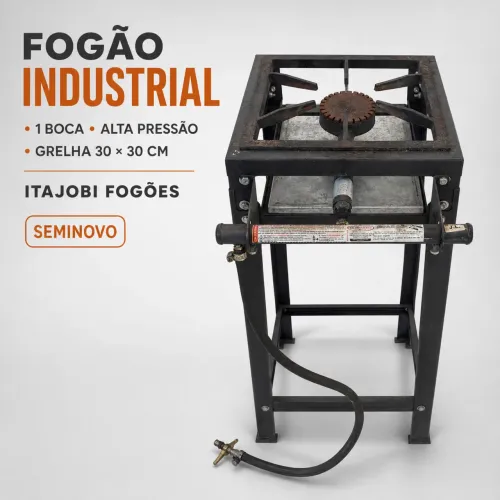 Fogão Industrial Itajobi 1 Boca Alta e baixa Pressão 30x30