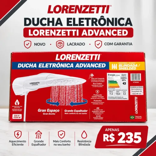Chuveiro elétrico blindado Lorenzetti - NOVO LACRADO