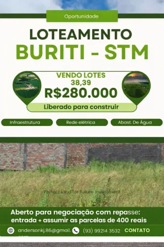 Vendo dois lotes no loteamento Buriti STM