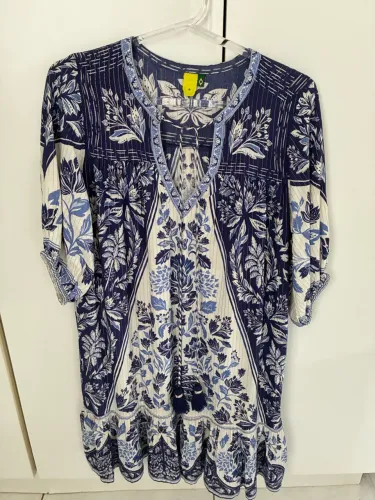 vestido azul farm