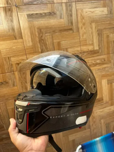 Capacete X11 Expert Riders - Estilo Carbono com Óculos Solar Interno!
