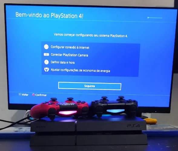 PlayStation 4 Fat 500GB + 2 Controles + 3 Jogos (Com Caixa Original!)