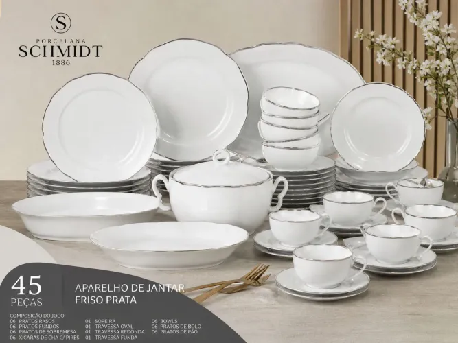 Itapira/Sp - Aparelho de jantar porcelana Schmidt - Itapira 