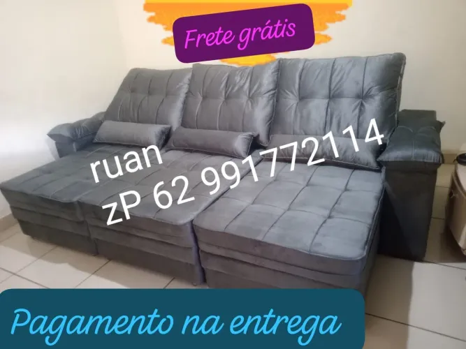 Promoção SOFÁ RETRÁTIL E RECLINÁVEL 2.90 LARGURA CONFORTAVEL MOLAS NO ACENTO