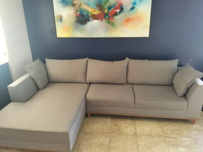 Sofá de alto padrão em linho/4 lugares