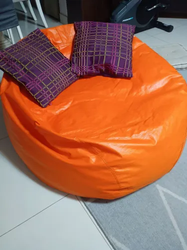 Puff Gigante Cheio Flocos Isopor - | 120 X 50cm Cor: Laranja