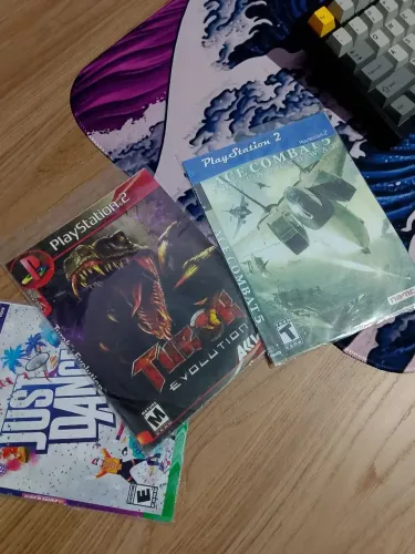 Kit 3 Jogos Originais PS2 e Xbox 360 - Ace Combat 5, Turok e Just Dance