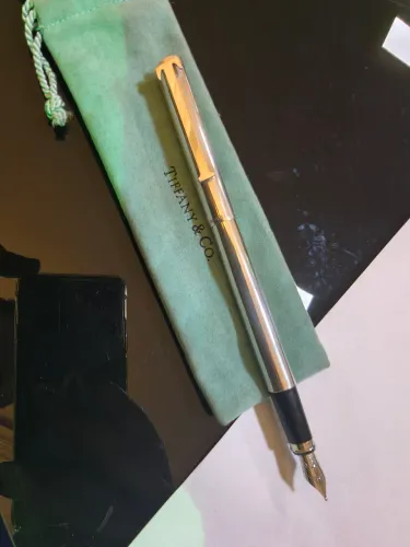 Caneta Tiffany T-Clip Tinteiro anos 80 Prata 925 Germany