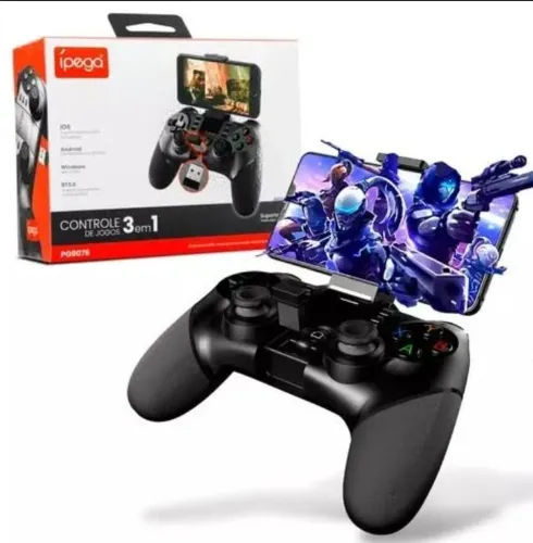 Controle Gamer Bluetooth Wireless Ipega Pg-9076