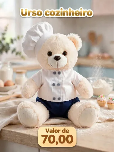 Pelúcia Urso Cozinheiro 