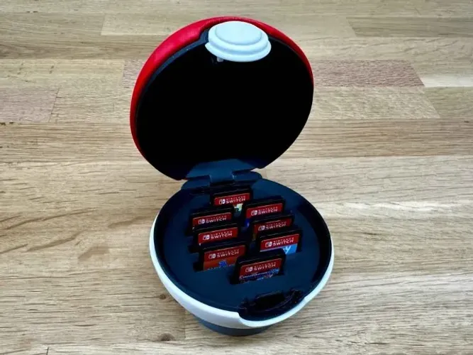Suporte para Cartuchos Nintendo Switch em formato de Pokébola 3D