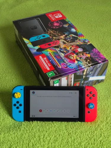 Switch V2 + Mario Kart | Completo | ACEITO OLX PAY